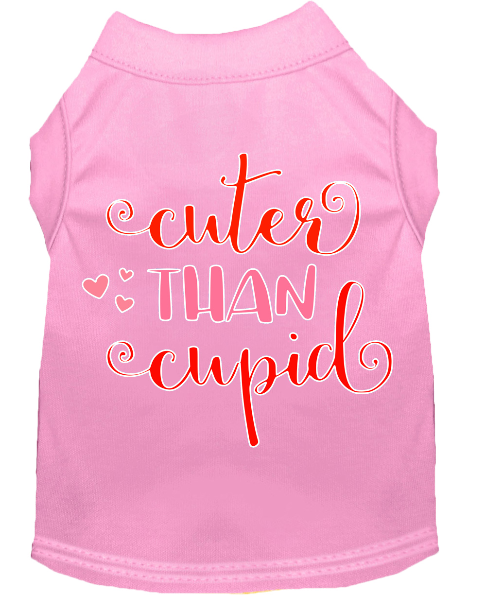 Cuter Than Cupid Screen Print Dog Shirt Light Pink Med